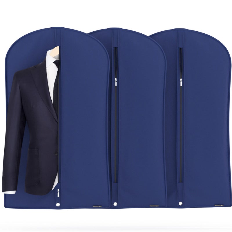 HANGERWORLD 40inch Garment Bag Suit Bags for Closet Storage Breathable Clothes Cover Dust Protector (3, Blue) - Image 2